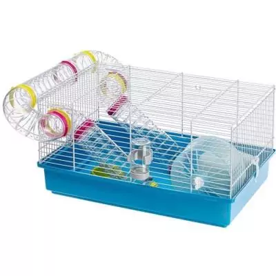Cage FERPLAST PAULA TUBE LINE - Compact et Bleu Cage FERPLAST PAULA TUBE LINE - Compact et Bleu