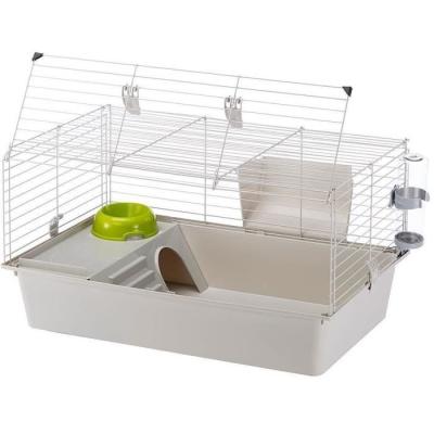 Cage Ferplaste Cavie 80x1 - Gris clair - Idéal pour petits animaux