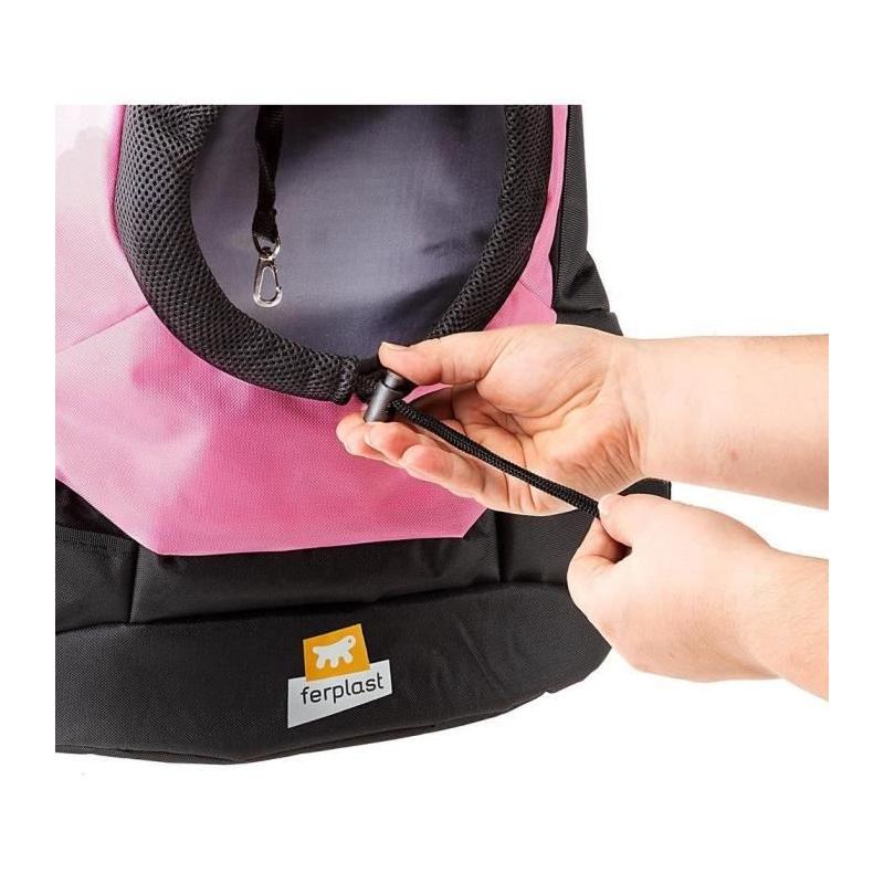 Sac à dos pour chien FERPLAST KANGOO - Large 8 kg - Rose - Pratique et tendance