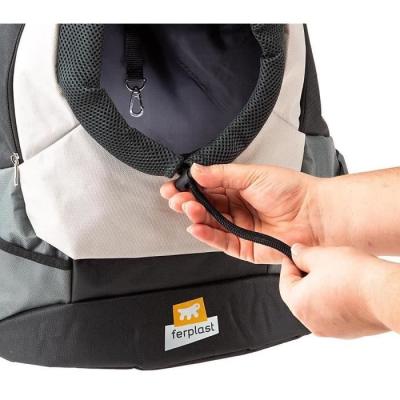 Sac de transport pour chien FERPLAST KANGOO - Grande taille 8 kg - Gris