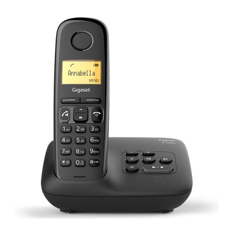 Pack téléphone fixe Gigaset A270 A Solo avec répondeur Noir