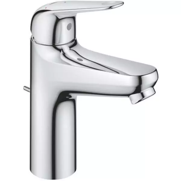 Mitigeur monocommande lavabo - GROHE Swift - 24328001 - Chromé - Taille M - Ouverture Eau Froide - Economie d'eau -Tirette et v