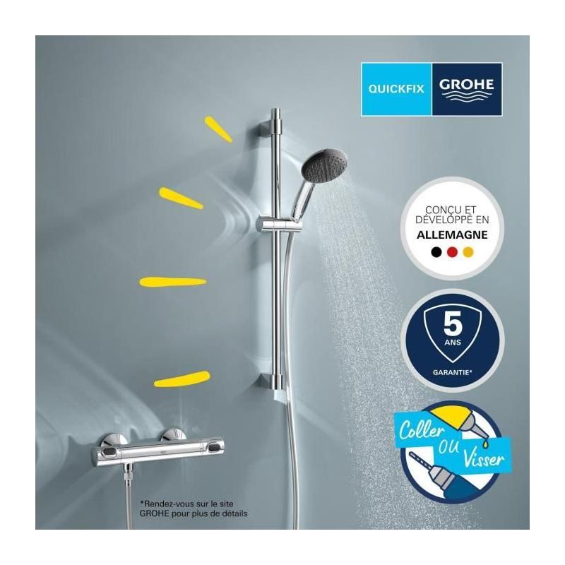 Ensemble de douche Grohe 34800001 - Economie d'eau - Prêt à installer