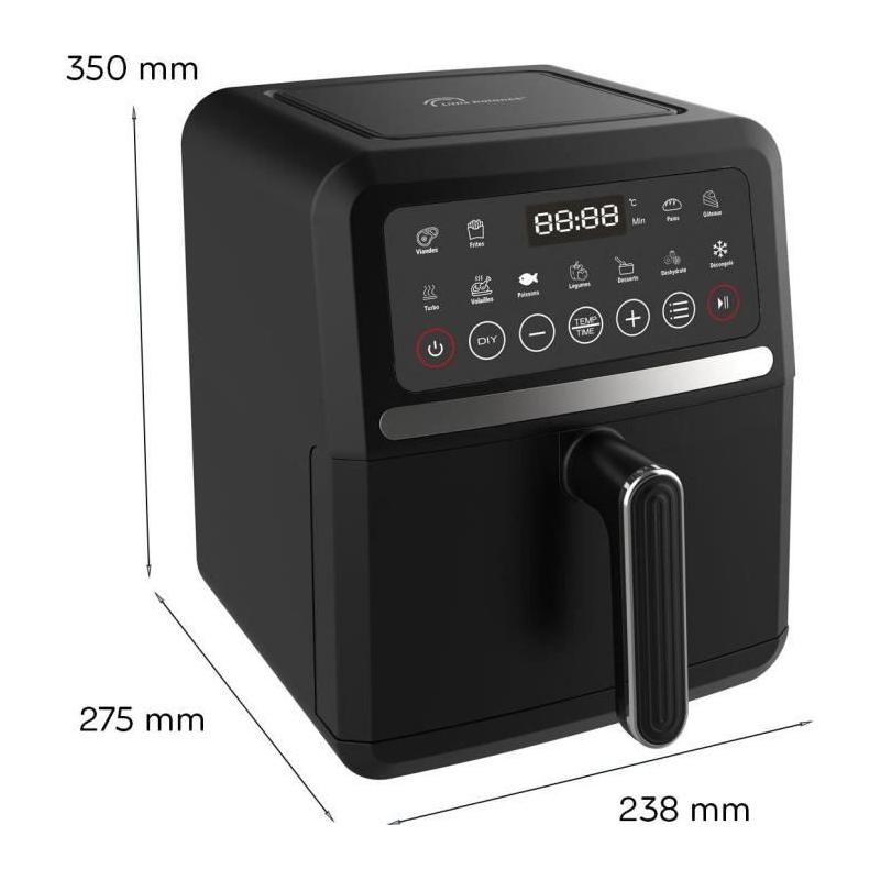 Friteuse diététique 5L Crousty light - 12 programmes - Noir