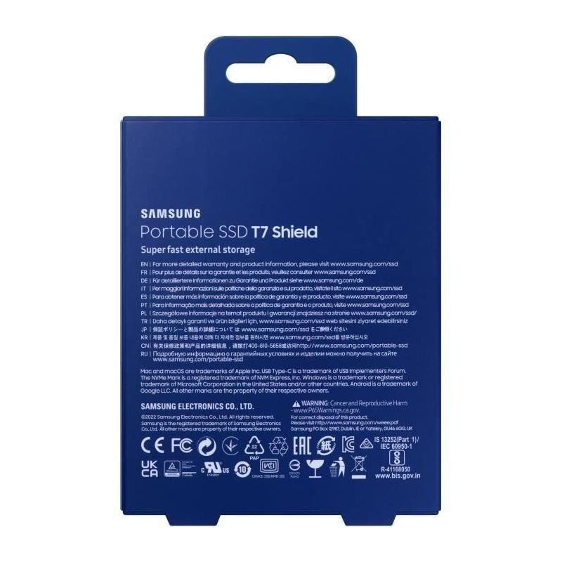SSD Externe SAMSUNG T7 Shield Bleu 2 To - Ultra performant!