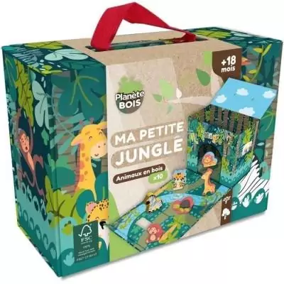 Jeu enfant Safari en bois - 10 pièces FSC - À partir de 18 mois Jeu enfant Safari en bois - 10 pièces FSC - À partir de 18 mois
