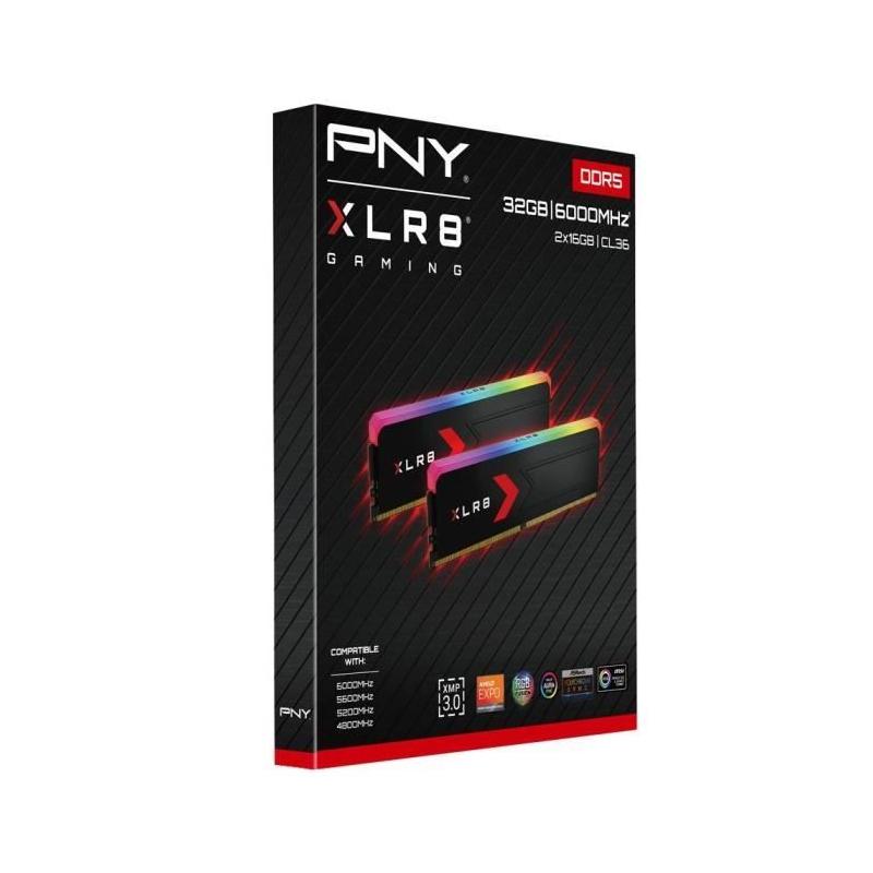 Kit de mémoire PNY XLR8 Gaming EPIC-X RGB™ DDR5 - 32GB (2x16GB) - 6000MHz