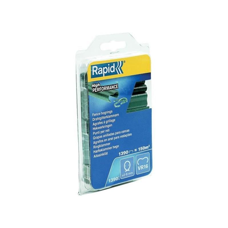 Agrafes grillage - RAPIDE - VR16 Vert - Blister 1390 - AGRAFEUSE A MAIN