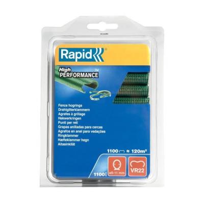 Agrafes grillage RAPID VR22 Vert - Blister 1100 - AGRAFEUSE A MAIN !