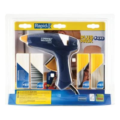 Pistolet à colle Ø 12mm - RAPID - EG212 - Blister + 4 types de colle