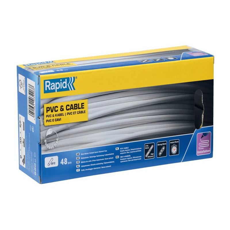 Bâtons de colle Rapid 12 mm - 48 bâtons PVC - Résine