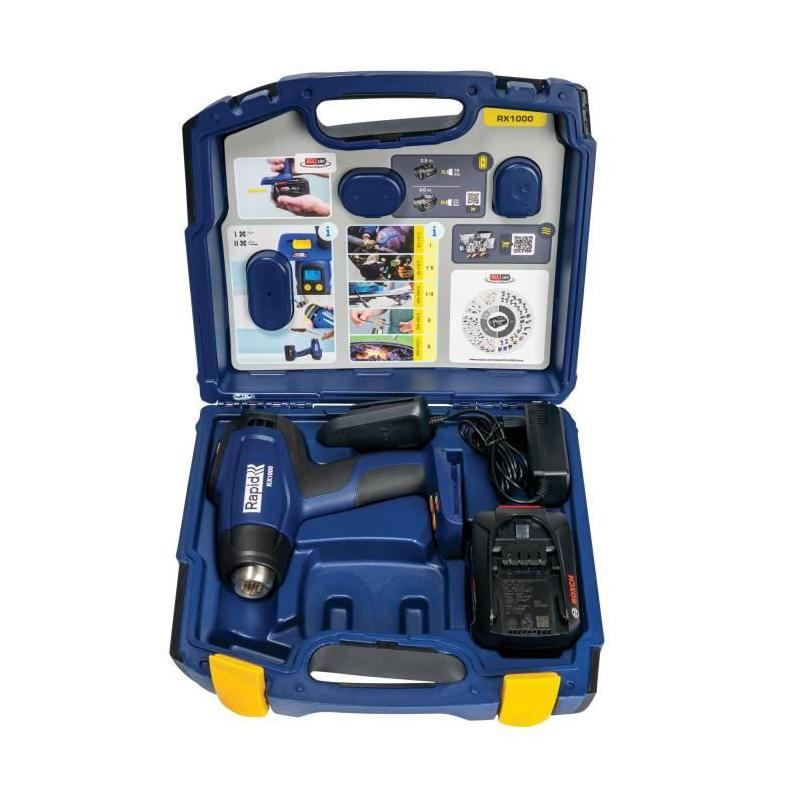 Pistolet air chaud sans fil 18V - RAPID - RX1000 - Coffret complet