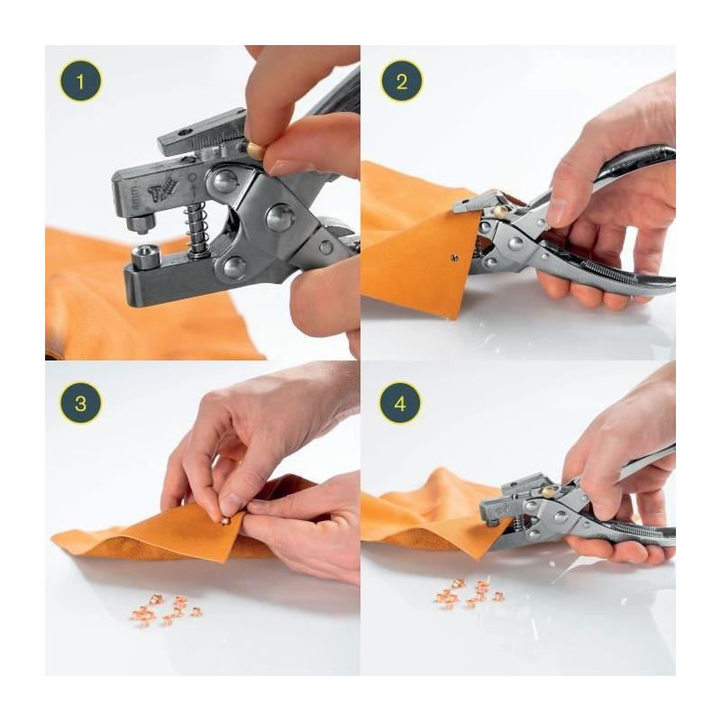 Pince à œillets Ø4mm - RAPID - Avec 100 œillets