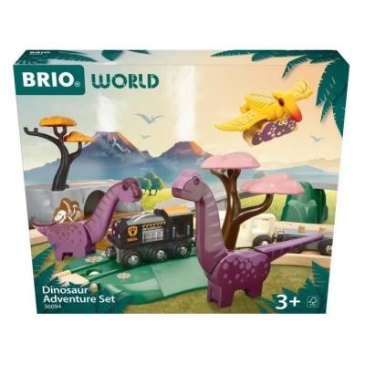 BRIO Circuit Aventure Dinosaure 21 pièces - Jeu sans Pile - Dinosaures Inclus