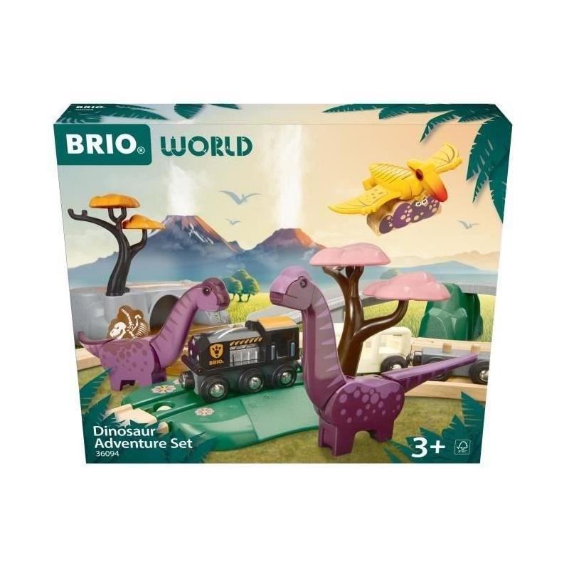 BRIO Circuit Aventure Dinosaure 21 pièces - Jeu sans Pile - Dinosaures Inclus