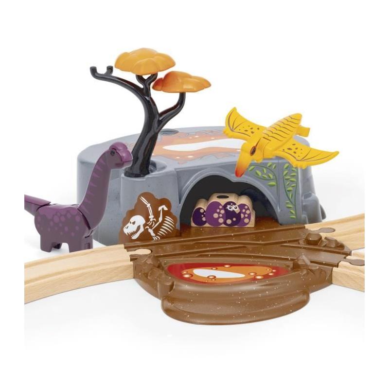 BRIO Circuit Aventure Dinosaure 21 pièces - Jeu sans Pile - Dinosaures Inclus