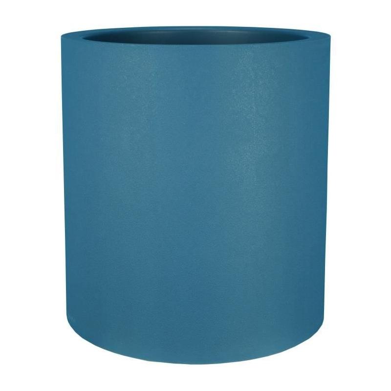 Bac à fleurs rond RIVIERA GRANIT 50 cm Bleu - Idéal pour le jardin