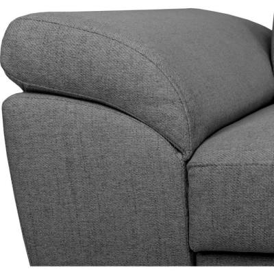 Canapé d'angle convertible STAN - Tissu Anthracite - Réversible