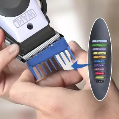 Tondeuse à cheveux WAHL ColorPro sans fil - 120 min d'autonomie - Blanc/Noir
