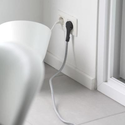 Rallonge textile noire 5m 3x1,5mm² - Design noir/blanc