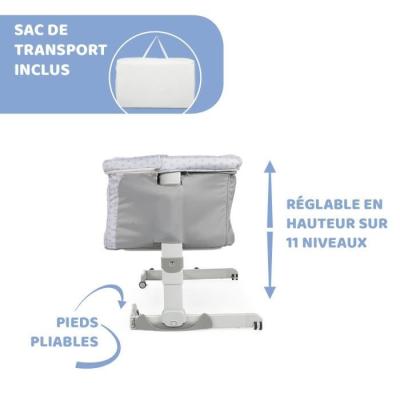 Berceau cododo Next2Me Dream Silver - Chicco - Hauteur réglable