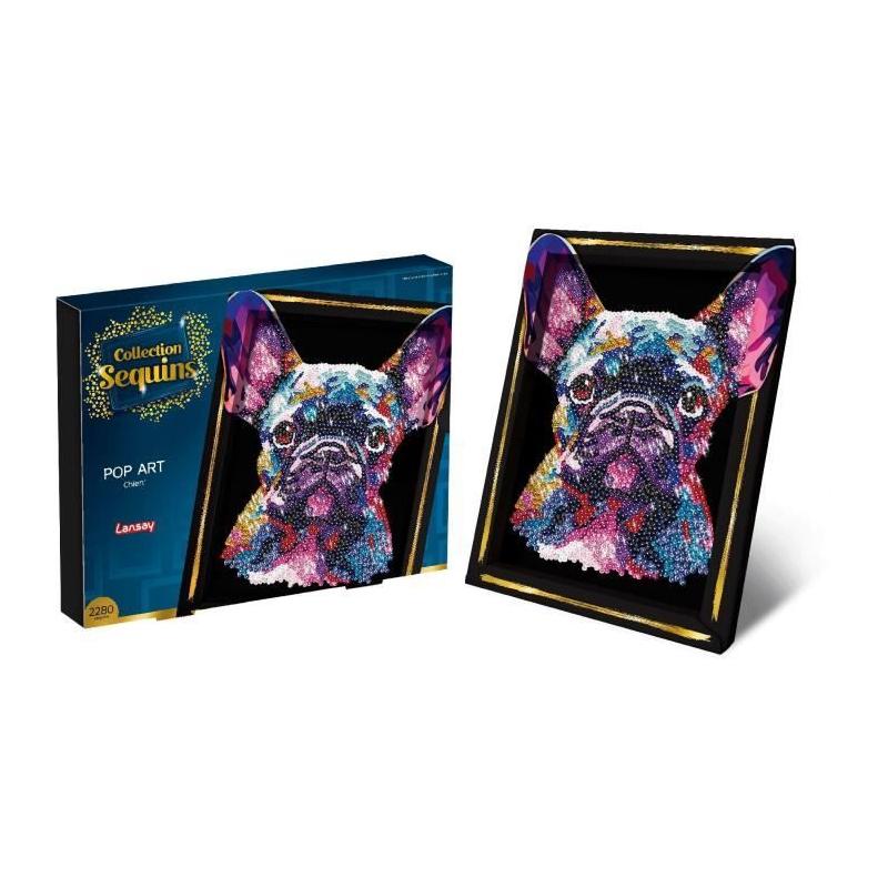 Kit loisir créatif LANSAY - Sequins Pop art chien - 14 ans+