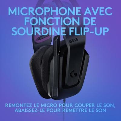 Casque Gamer Logitech G335 Noir - Léger et Filaire