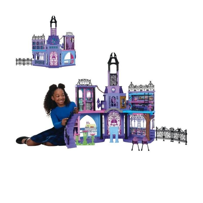 Découvrez le MONSTER HIGH Le Lycée Hanté - Maison de Poupées avec plus de 35 accessoires