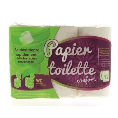Papier toilette WC chimique 12 rouleaux - Compact et pratique