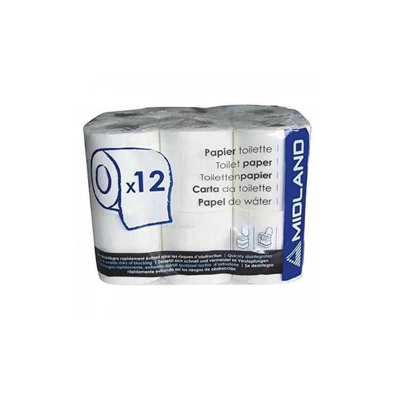 Papier toilette WC chimique 12 rouleaux - Compact et pratique