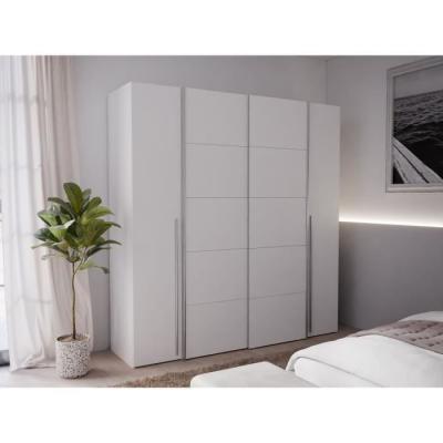 Armoire NARAGO Blanche - 2 portes coulissantes + 2 battantes - Eco-friendly Armoire NARAGO Blanche - 2 portes coulissantes + 2 battantes - Eco-friendly