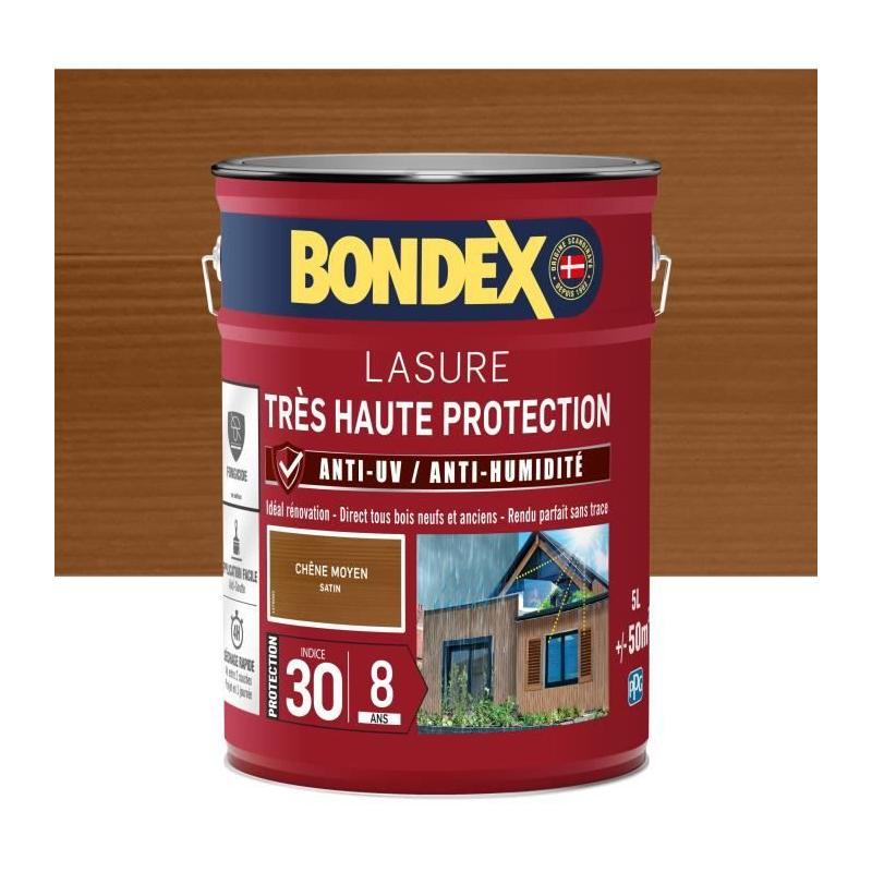 BONDEX Lasure 8 ans Indice 30 Chene Moyen Satin 5L