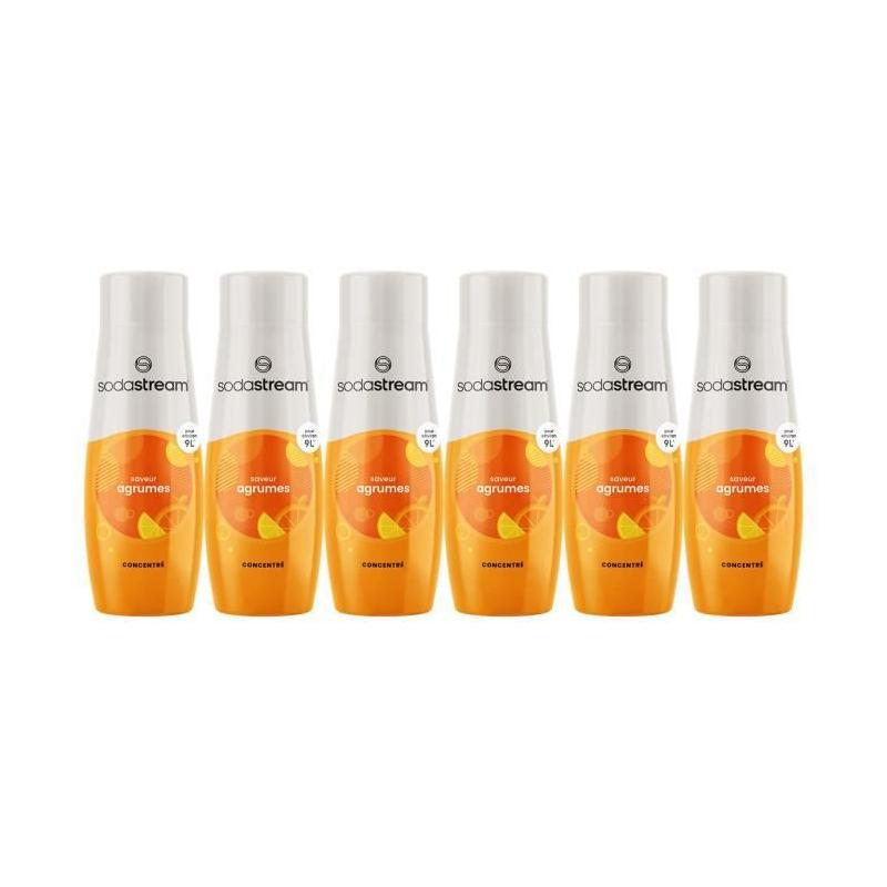 Concentrés SODASTREAM - Lot de 6 saveurs d'agrumes - Jusqu'à 54L - 440ml