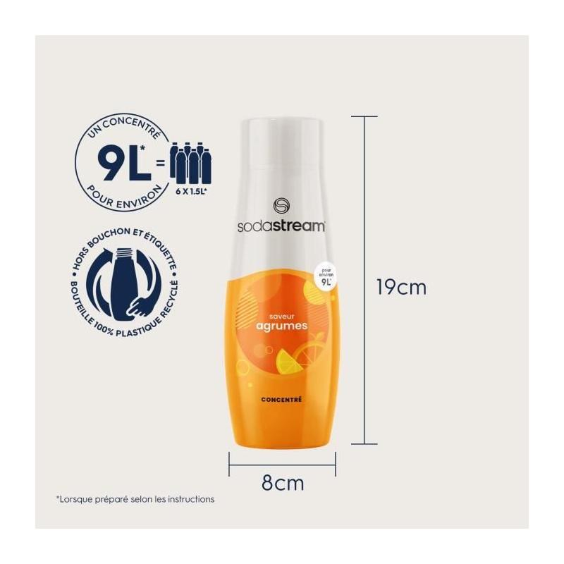 Concentrés SODASTREAM - Lot de 6 saveurs d'agrumes - Jusqu'à 54L - 440ml