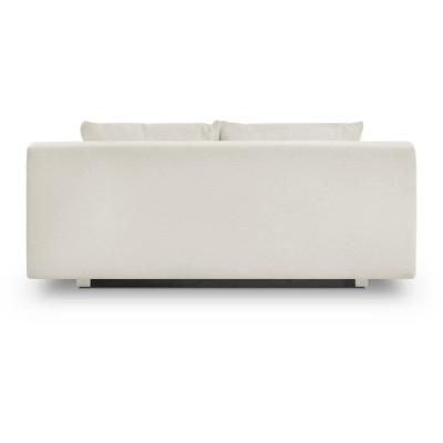 Banquette convertible 3 places TEIJO - Tissu bouclette beige - Coffre de rangement
