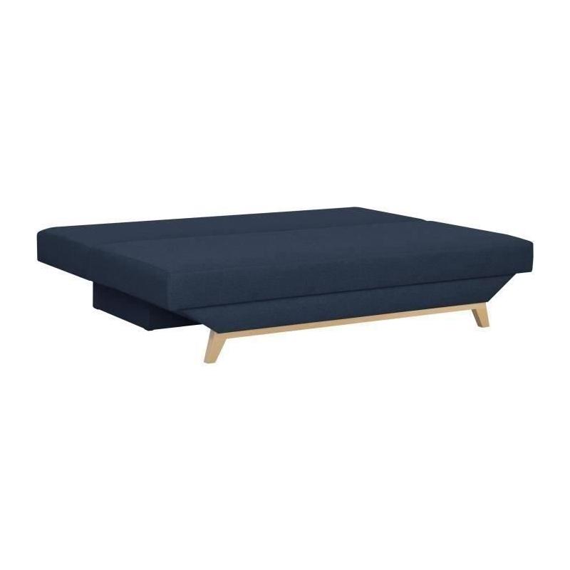Banquette convertible TEIJO avec rangement - Tissu Bleu - Responsable & Confortable