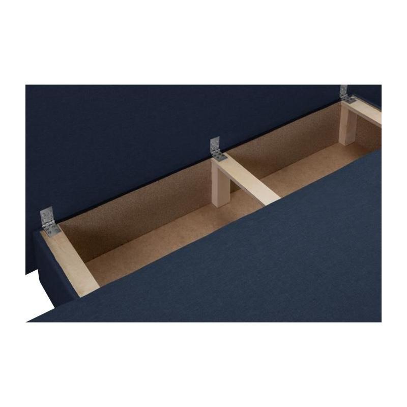 Banquette convertible TEIJO avec rangement - Tissu Bleu - Responsable & Confortable