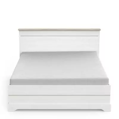Lit adulte COTTAGE 160x200 cm blanc/chene Kronberg - 2 Tiroirs