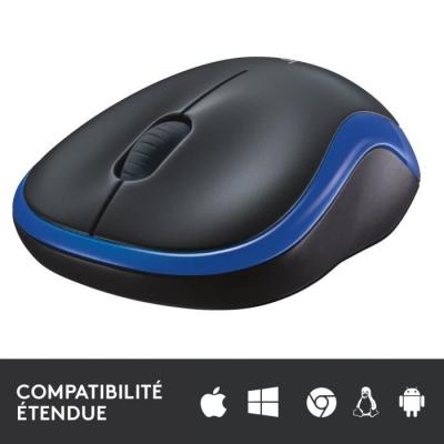 Souris sans fil Logitech M185 Bleu - Compacte et Pratique