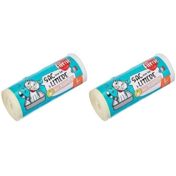 Rouleau de 8 sacs pour bac a litiere de 50x38,5cm - Pour chat