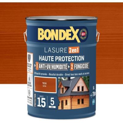 Lasure 2 en 1 Haute protection Teck satin - BONDEX 5L