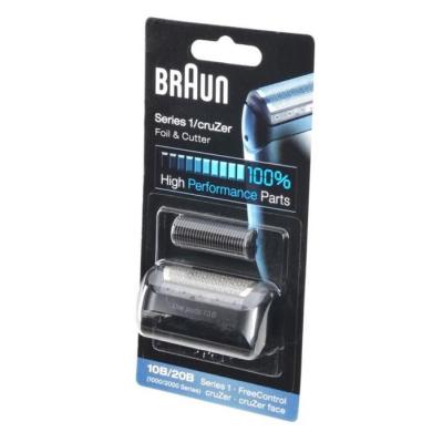 Cassette de rechange Braun 10B Series 1 pour rasoir - Recharge Grille + Couteaux - Noir - Dimensions compactes