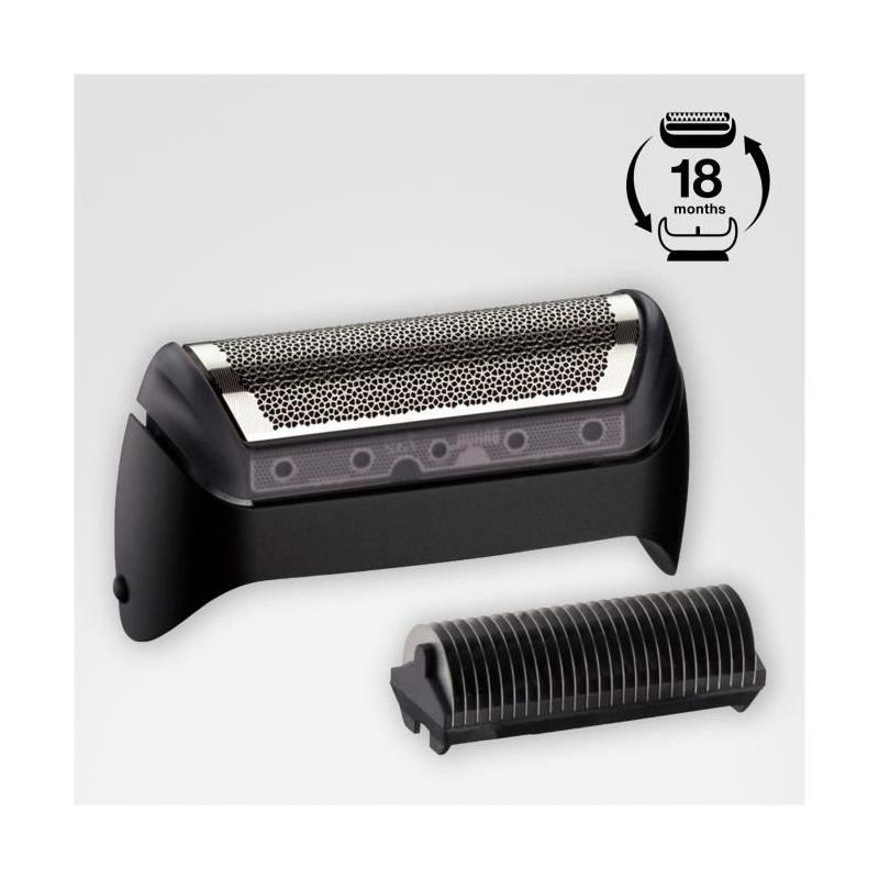 Cassette de rechange Braun 10B Series 1 pour rasoir - Recharge Grille + Couteaux - Noir - Dimensions compactes