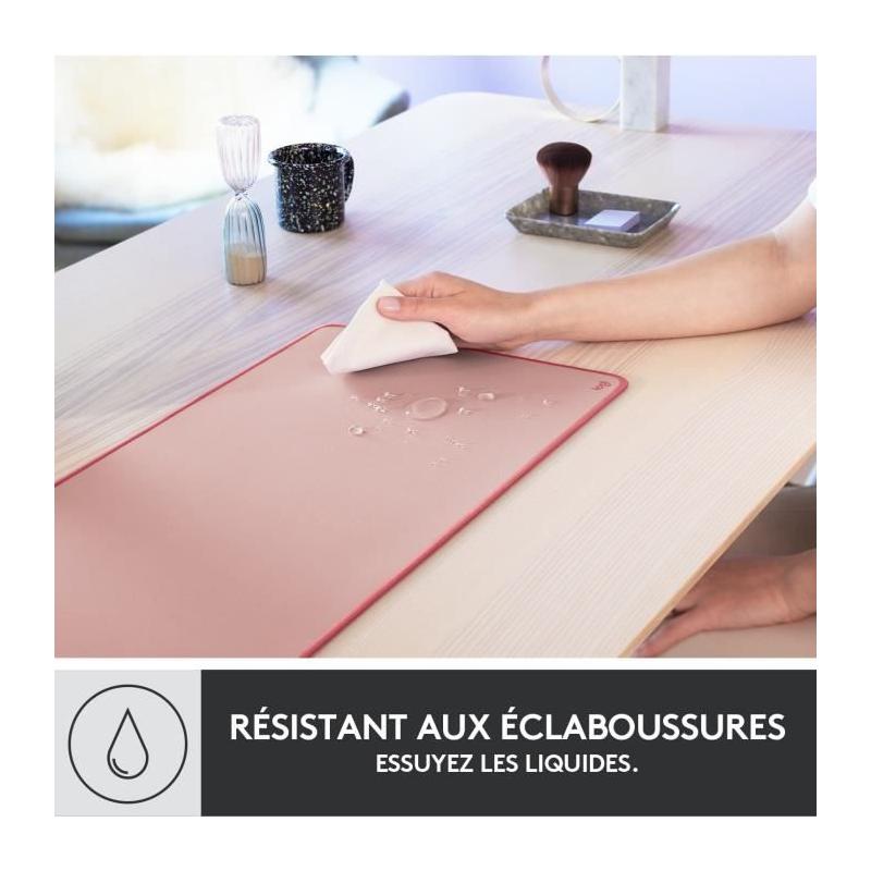 Tapis de souris Logitech - Desk Mat Studio Série Rose - Étendu