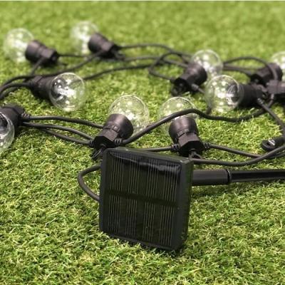 Guirlande solaire transparente - 10 globes - LED blanc chaud