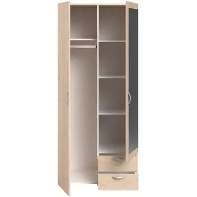 Armoire de chambre VARIA Parisot - chêne - 2 portes miroir - 2 tiroirs Armoire de chambre VARIA Parisot - chêne - 2 portes miroir - 2 tiroirs