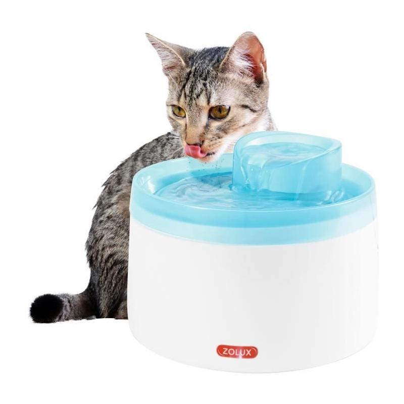 Fontaine à eau Zolux pour chats et chiens - 2 litres - Avec cartouche filtrante