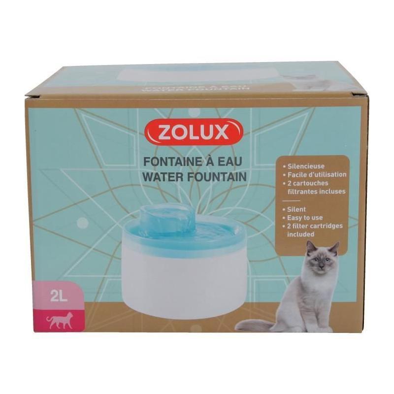 Fontaine à eau Zolux pour chats et chiens - 2 litres - Avec cartouche filtrante