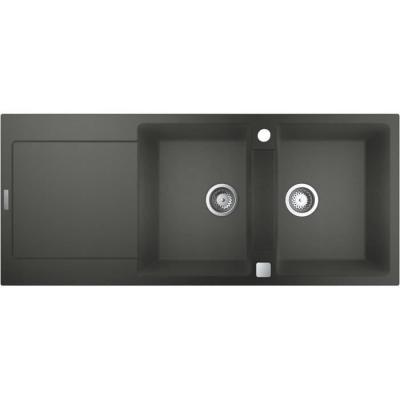 Évier composite GROHE avec égouttoir K500 1160 x 500 mm Gris granite