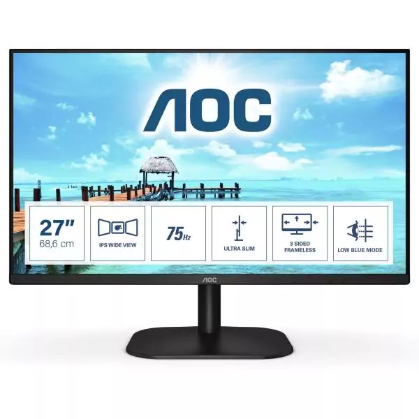 AOC B2 27B2H/EU LED display 68,6 cm (27") 1920 x 1080 pixels Full HD Noir